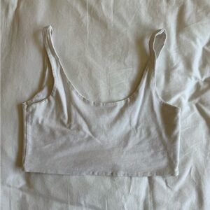 White Cropped Tank Top